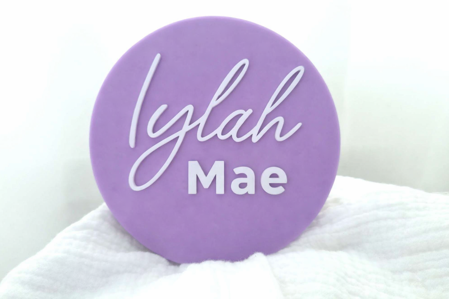 Double Layer Acrylic Birth disc- Name only