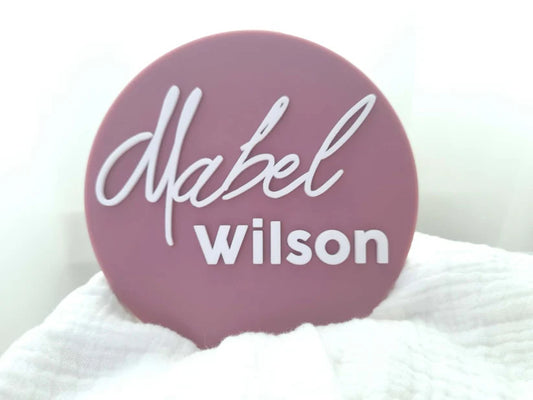 Double Layer Acrylic Birth disc- Name only