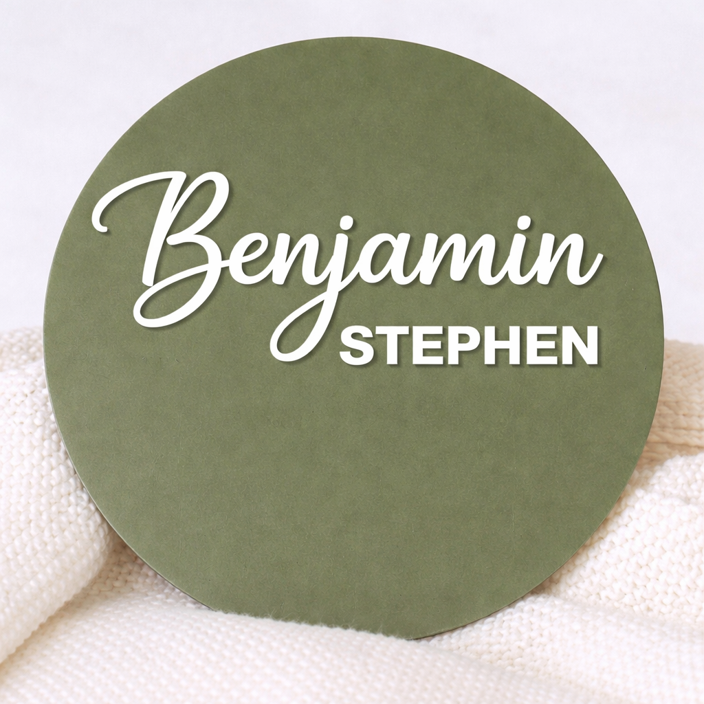 Double Layer Acrylic Birth disc- Name only