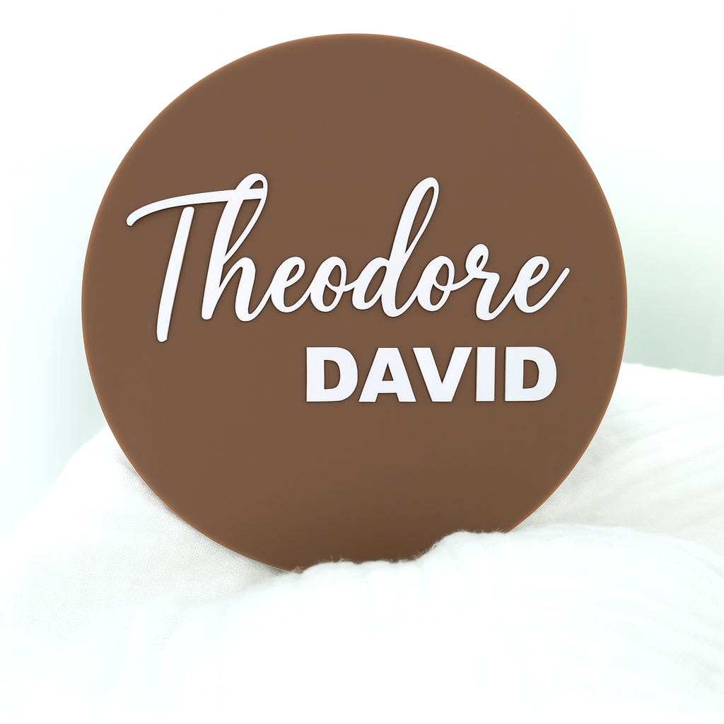 Double Layer Acrylic Birth disc- Name only